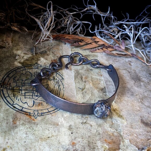 Watermelon Tourmaline Copper Cuff Bracelet - Picture 3 of 4